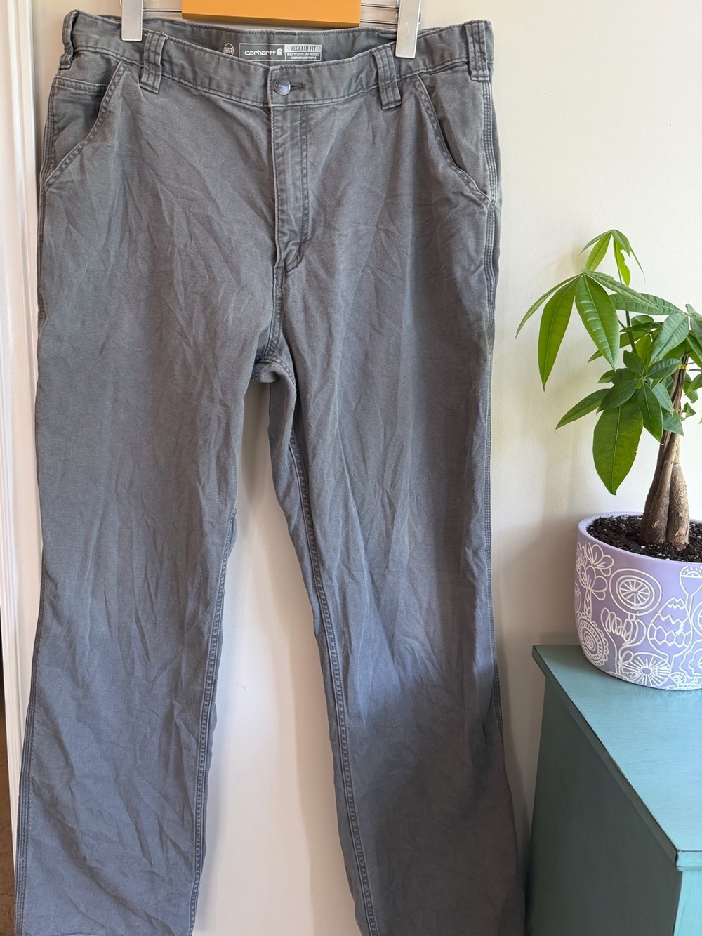 Carhartt Gray Workwear Straight-Leg Pants
